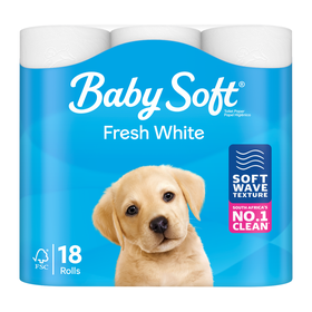 Baby Soft Fresh White 2 Ply Toilet Paper - 18 Pack