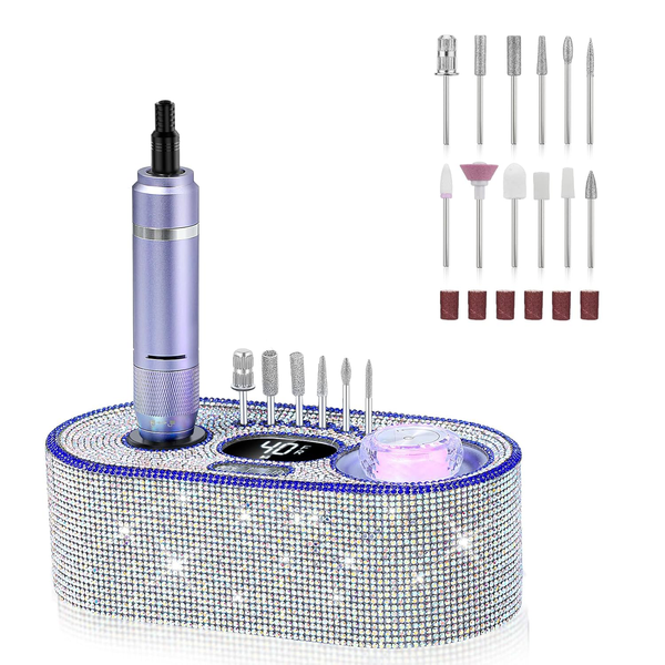 Nail Drill Electric File Sparkly Nail Drill Kit,40000RPM E-File Machine