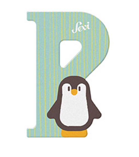 Sevi Wooden Letter P Penguin 10cm