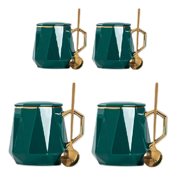 Mento Executive Green Coffee Mug Set 4 Piece