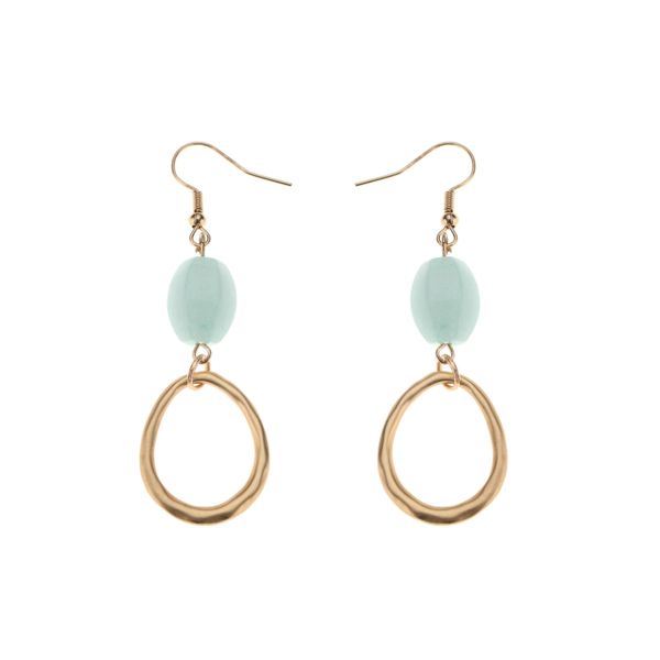SoGood-Candy - Earrings - Stone Ring Drops - Aqua