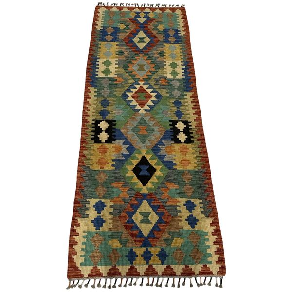 RUGS OF PERSIA - Afghan Hand Knotted Runner Kilim Rug - 237 x 84cm