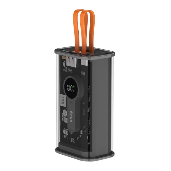 Snug Transparent Powerbank With Cable - 10000Mah - SNPB-10000TRA-G