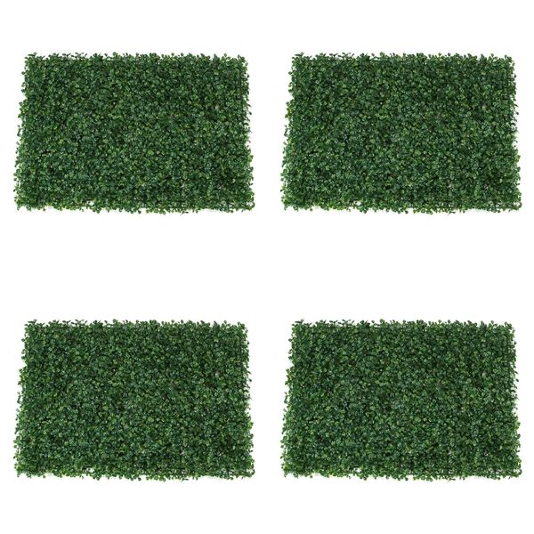 Set of 4 Artificial Faux Leaves Wall Panel for Outdoor and Indoor