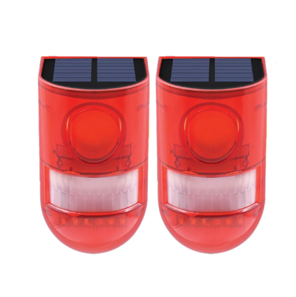 2 Pieces Solar Alarm Outdoor PIR Motion Sensor Lamp