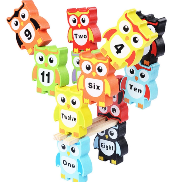 Wooden Educational Stacking Owl Blocks - Owl Stack