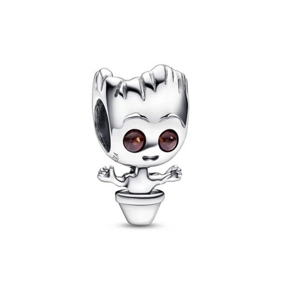 925 Sterling Silver Cute Baby I Am Groot Bracelet Charm / Pendant