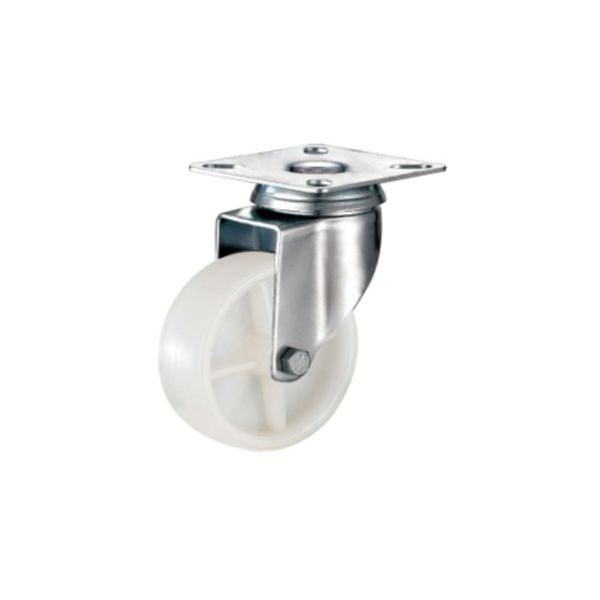 Tradequip - White Polypropylene Castor with Top Swivel Fixed Plate 125mm