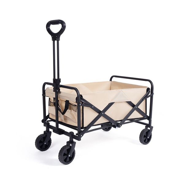 Outdoor Light and Simple, Retractable and Foldable Camping Stall Trolley