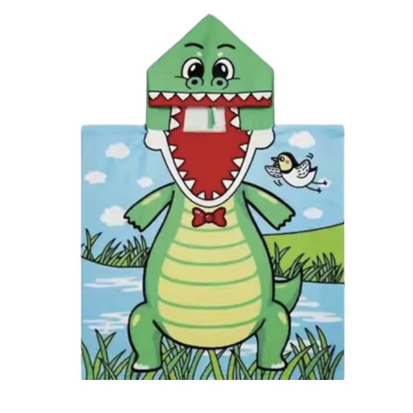 Kid's Hooded Swim or Bath Towel Crocodile