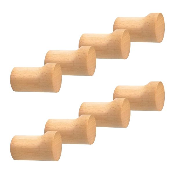 Wood Wall Hooks,8 Pack Entryway Wall Hangers, Heavy Duty Coat Hooks Mounted