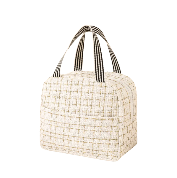 Faux Tweed Thermal Insulated Lunch Bag