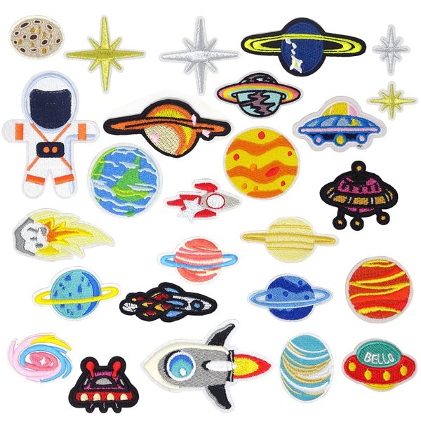 26 Pcs Embroidered Patches Bulk for DIY,Space Planet Astronaut Solar System