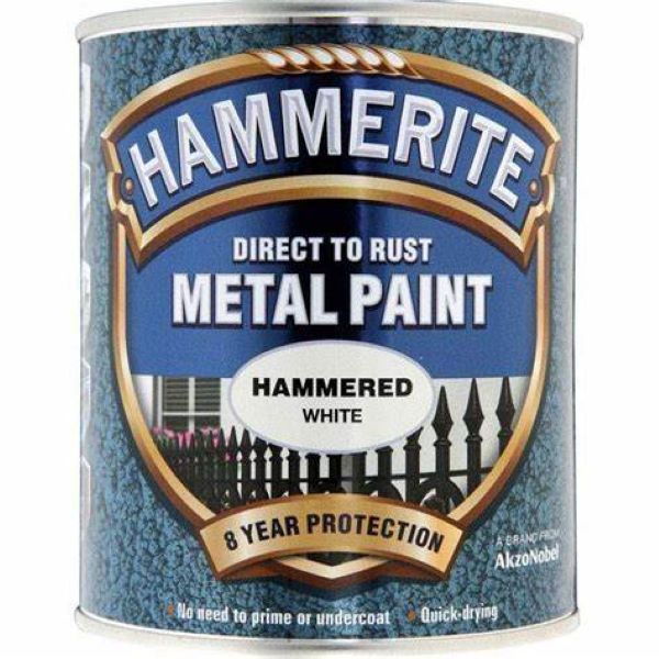 Hammerite Direct To Rust - Hammered White 500ml