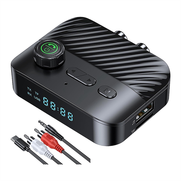Bluetooth 5.3 Transmitter Receiver Stereo LED Screen