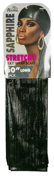 Ms. Remi - Sapphire Wrap Scarf 60" Long (Black) x 2