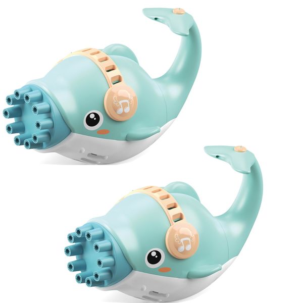 JB LUXX 19cm 10 HOLE Gatling Electric Bubble Machine - Set of 2