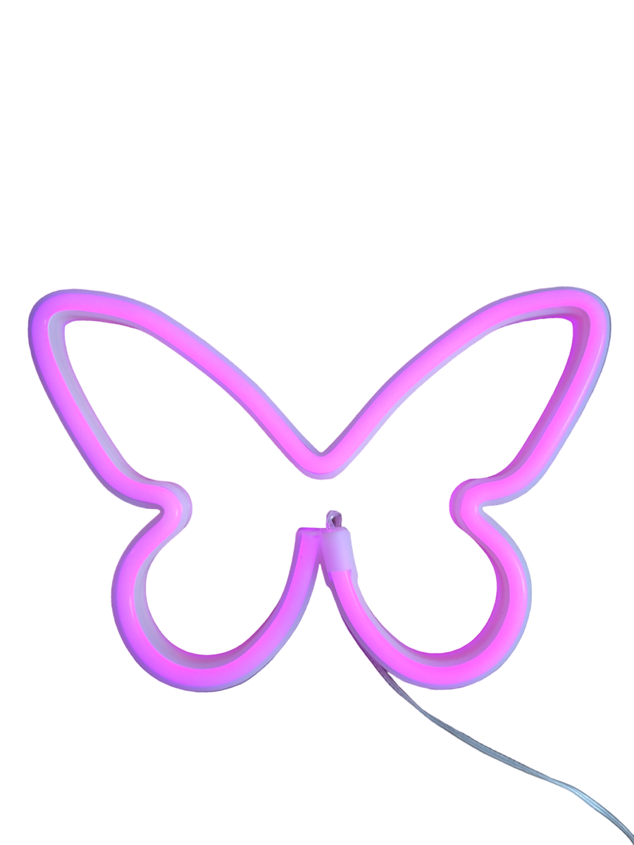 Butterfly Neon Light Pink Neon Sign Neon Lampada da parete USB o alimentato a batteria Butterfly Luce notturna per ragazze camera da letto LED Neon Sign segnale luminoso per matrimonio bar