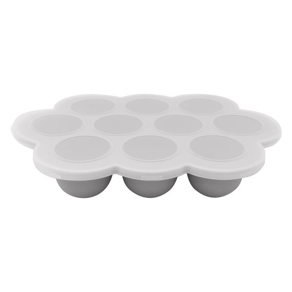 Bar Butler Ice/Baby Food Silicone Mould (10) Tray with Cover, Grey