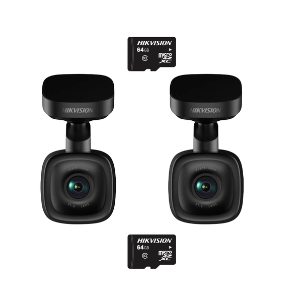 2 x Hikvision F6 PRO Dashcam with 64GB Micro-SD - BUNDLE