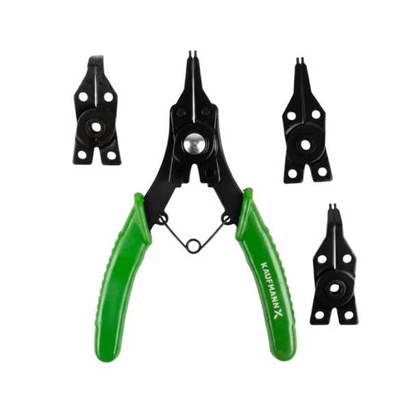 Kaufmann Heavy-Duty Circlip Plier Set with 4 Interchangeable Heads
