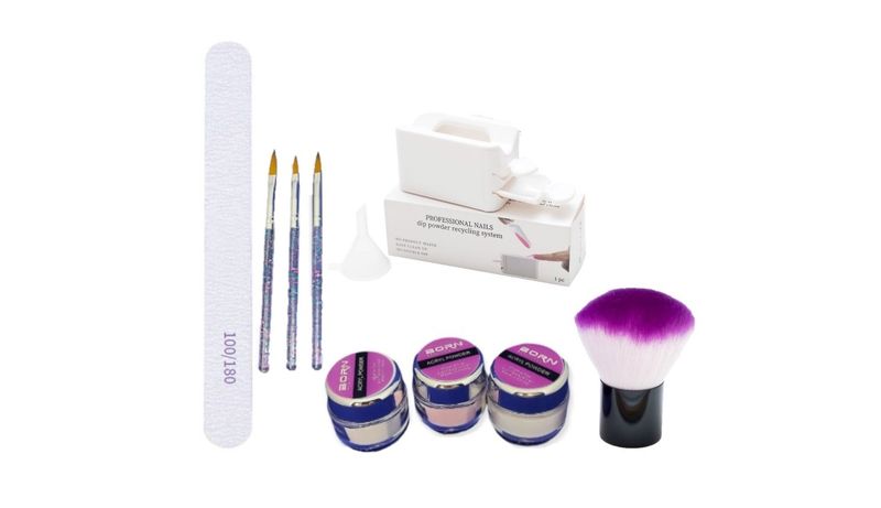 UV/LED Born Beautiful Beginner Salon Acrylic Nail Top up Kit- 9 piece