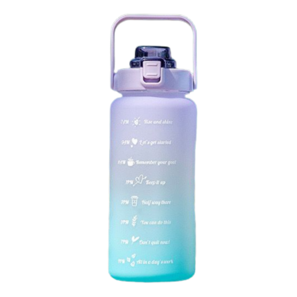 Water Bottle - Motivational Time Makers (with Straw)