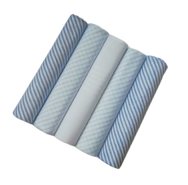 Handkerchief For Men 5 Pack Gift Star Stripe Light Blue