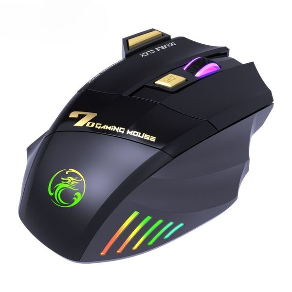 IMICE wireless gaming mouse 2.4G silent rechargeable colorful light