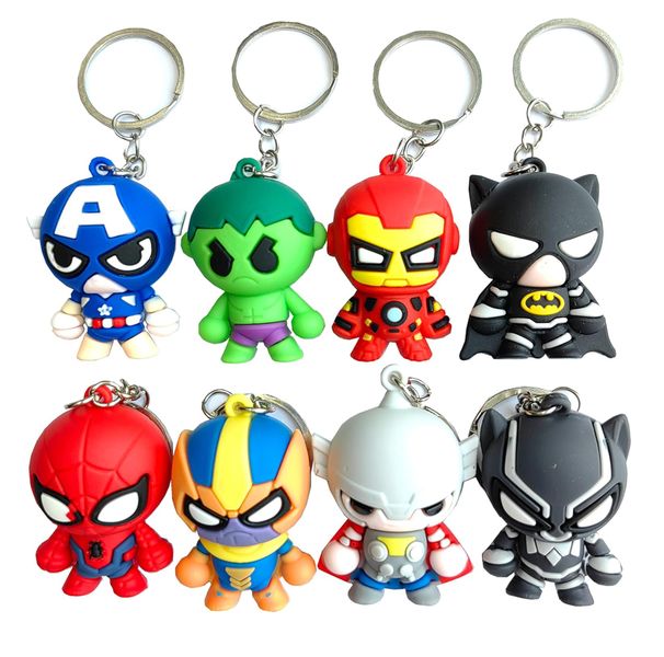 Superhero Themed Keychain Favor Set (8 Keychains)
