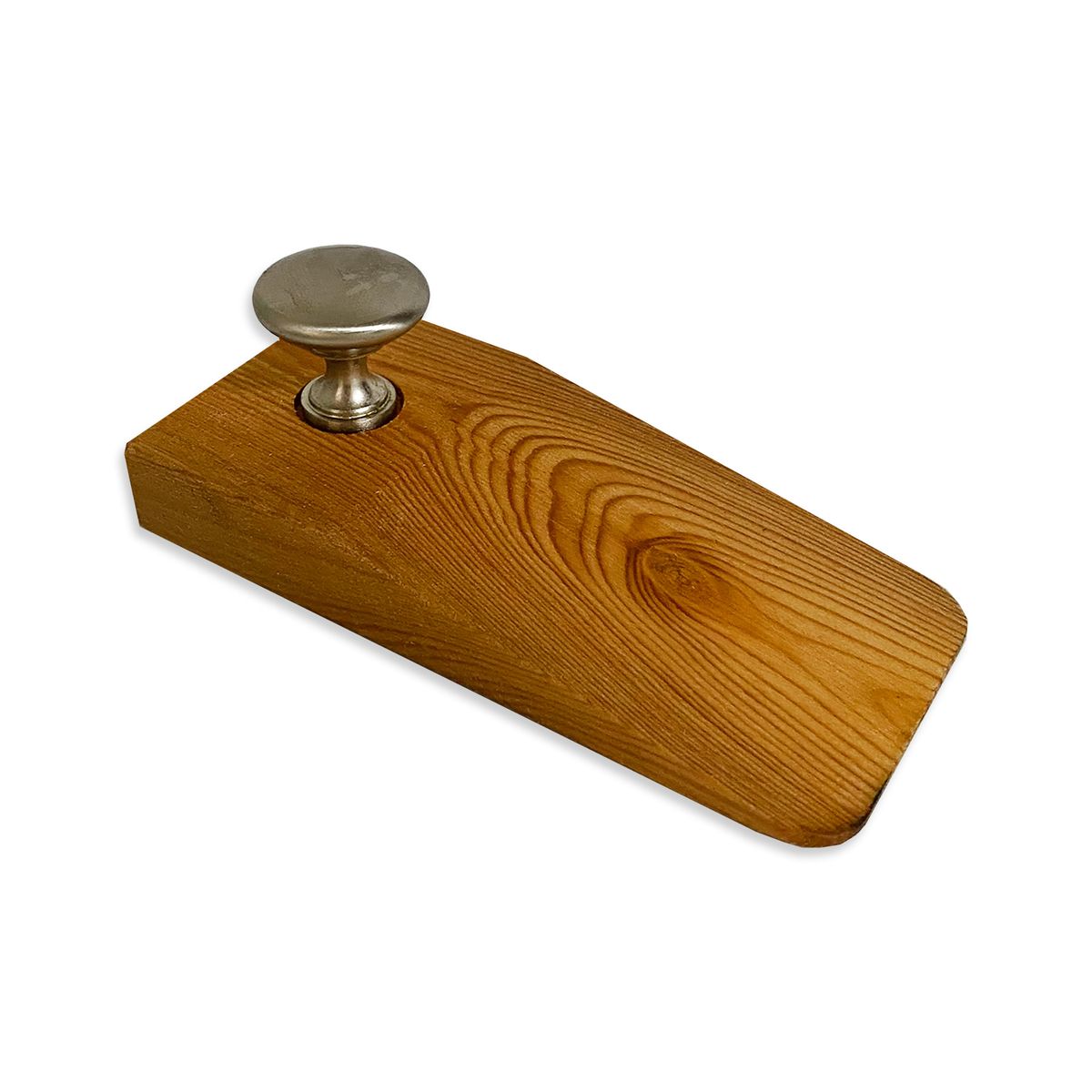 Door Stoppers - Handmade From Reclaimed Lightwood - Silver Knob