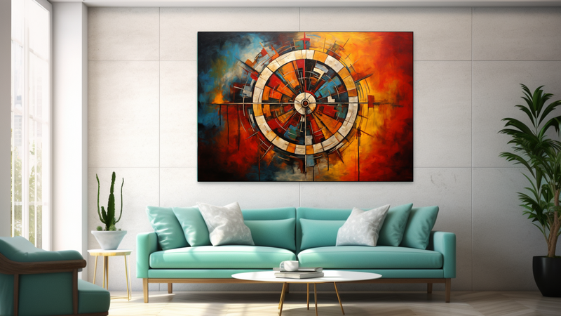 Canvas Wall Art - Dharma Wheel Abstract - JT0160