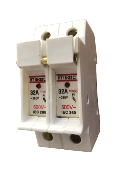 2P 10 X 38 Fuse Holder 32A 500V AC