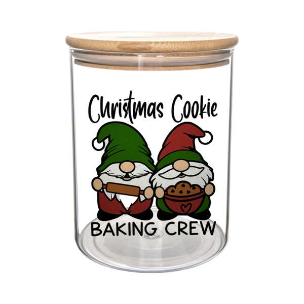 Glass &amp; Bamboo Christmas Cookie Canisters
