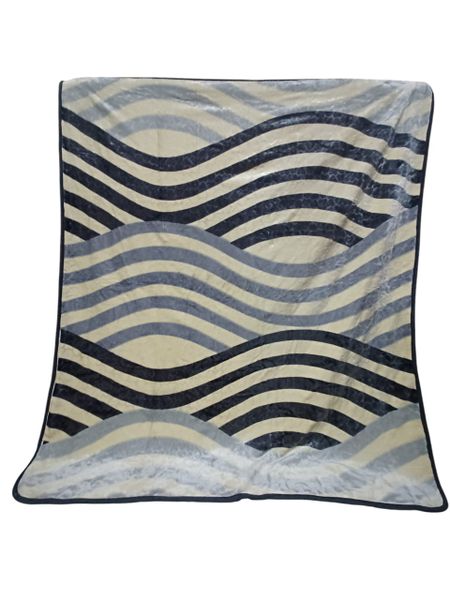 SMTE 1-Ply Blanket with Wave Stripe Design - 187cm x 226cm