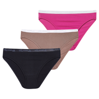 Women Jockey Panty Underwear 3-Pack String Bikinis / Black 100
