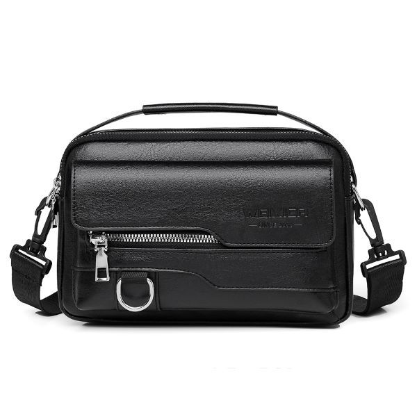 Men's Waterproof PU Leather Crossbody Business Shoulder Bag