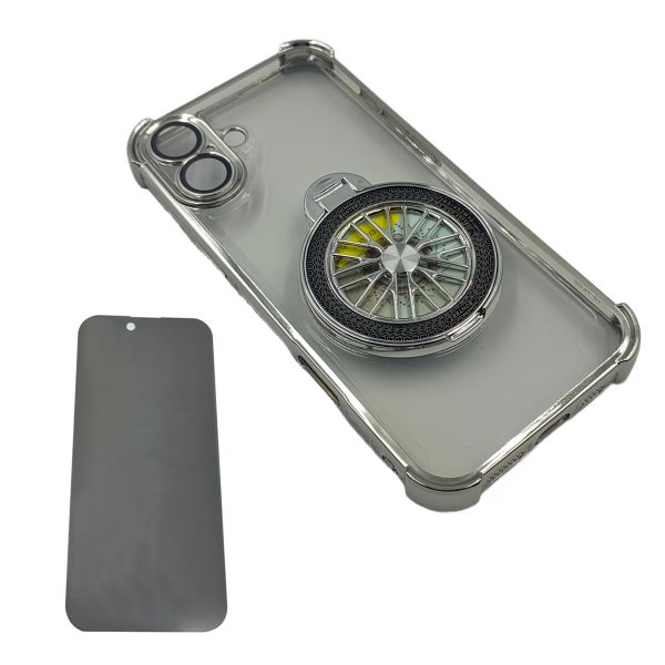Magnetic Case Compatible with IPhone 16Plus with Glass Screen Protector