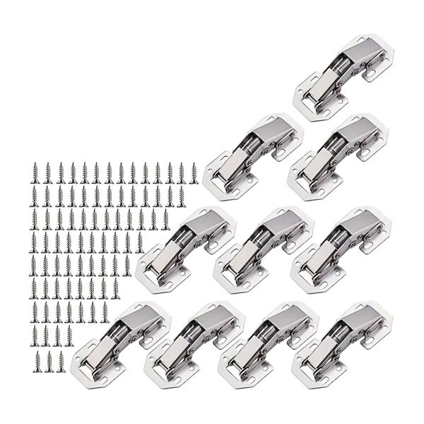 Tool Stainless Steel French-Style 10 Piece Hinges And 80 Piece Flat Head Screws