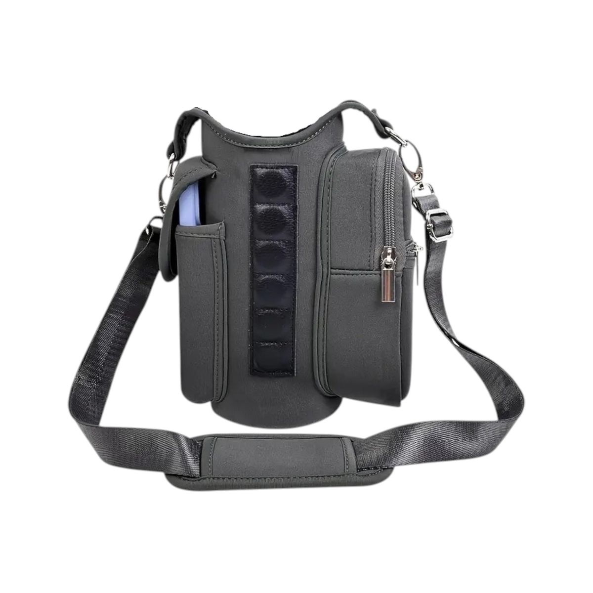 Fitness Magnetic Water Bottle Holder Bag With Phone Pocket & Shoulder Strap