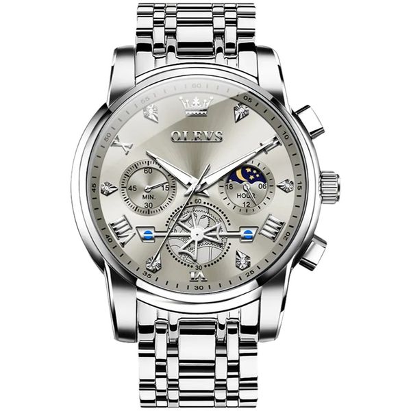 OLEVS Griffin Men Silver Metal Leisure