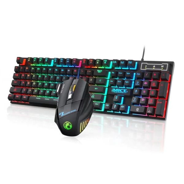 DW iMice Wired Rgb Gaming Keyboard And Mouse (Black) AN-300