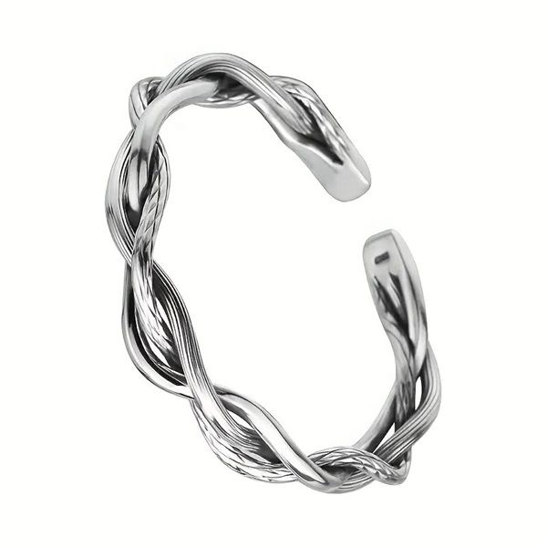 Men's Vintage Nordic Style Stainless Steel Braided Rope Bracelet / Bangle