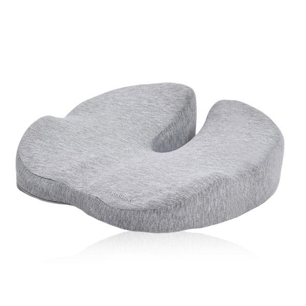 Memory Foam Seat Cushion Non Slip Orthopedic - Light Grey