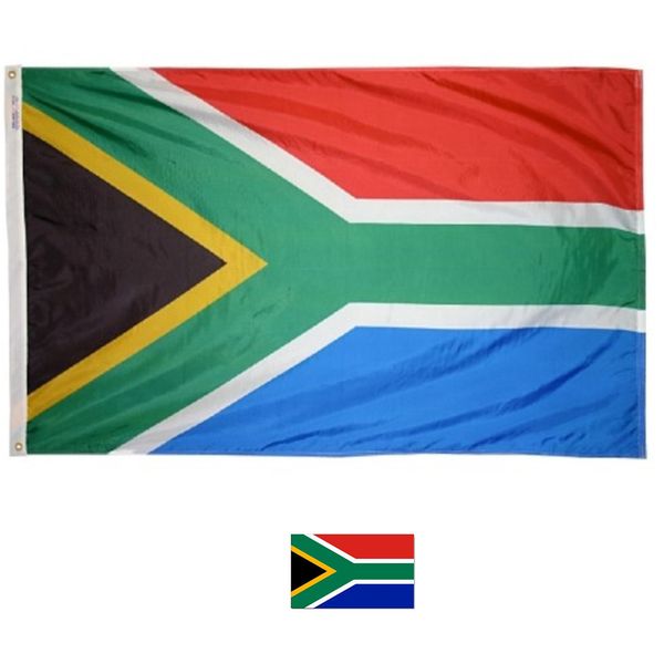 South African Flag 1.5 x 0.9m + Magnetic Decal Sticker 12.5cm x 7.5cm