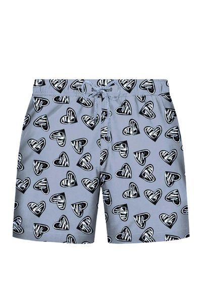 john frank Men Grey Swim Shorts