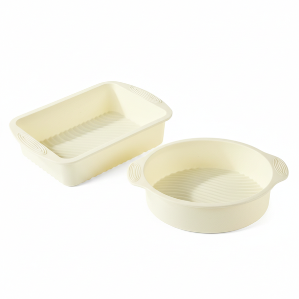 Silicone Cake Mould Set - Square &amp; Round Baking Moulds, Reusable