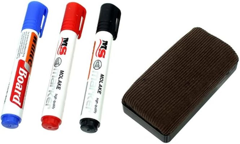 MS 3 in 1 White Board Marker and Eraser Set