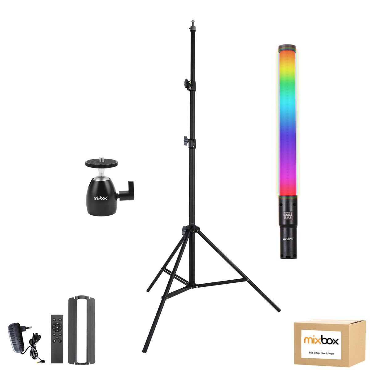 MixBox Adjustable 18 Color Led Photography Light Stick Wand Kit With Tripod