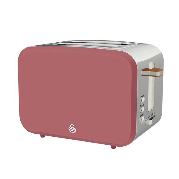 Swan Nordic Fuchsia Rose Stainless Steel 2 Slice Toaster